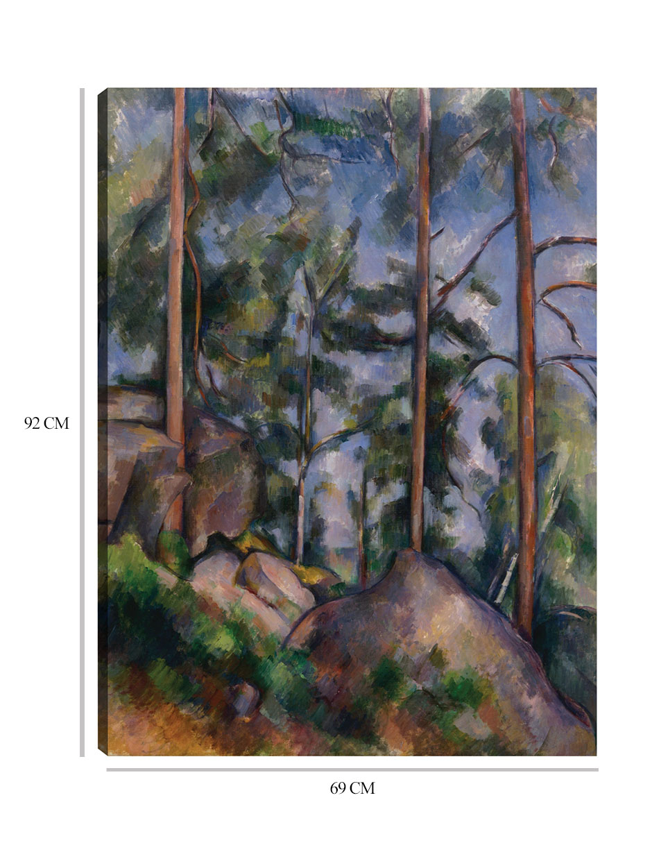 Foto 7 pulgar | Cuadro Decorativo - Pinos Y Rocas (1897)- Paul Cézanne - Paisaje - 69x92 - Impresión En Lienzo - Fine Art Tj