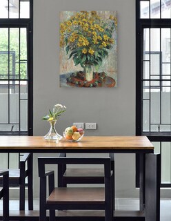 Foto 4 | Cuadro Decorativo - Flores De Alcachofa De Jerusalén (1880)- Claude Monet - Floral - 28x36 - Impresión En Lienzo