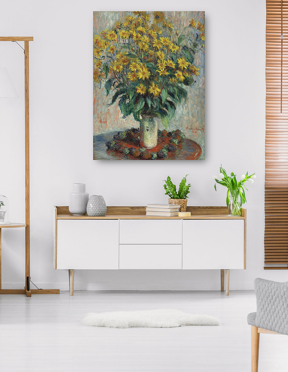 Foto 6 pulgar | Cuadro Decorativo - Flores De Alcachofa De Jerusalén (1880)- Claude Monet - Floral - 28x36 - Impresión En Lienzo