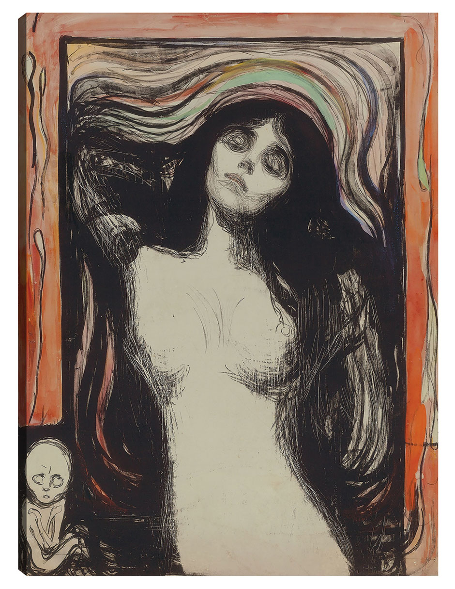 Cuadro Decorativo - Virgen (1895–1896)- Edvard Munch - Abstracto - 28x36 - Impresión En Lienzo - Fine Art Tj
