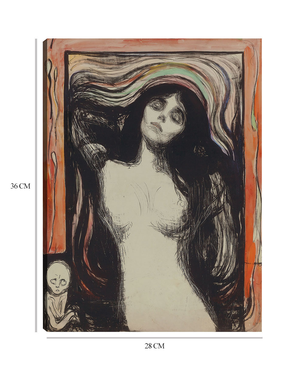 Foto 7 pulgar | Cuadro Decorativo - Virgen (1895–1896)- Edvard Munch - Abstracto - 28x36 - Impresión En Lienzo - Fine Art Tj