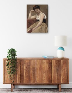 Foto 2 | Cuadro Decorativo - Lectura Interrumpida- Jean-baptiste-camille Corot - Fotografía - 46x61 - Impresión En Lienzo