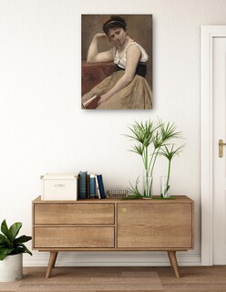 Foto 3 | Cuadro Decorativo - Lectura Interrumpida- Jean-baptiste-camille Corot - Fotografía - 46x61 - Impresión En Lienzo