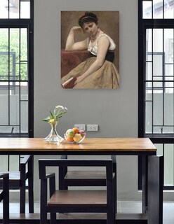 Foto 4 | Cuadro Decorativo - Lectura Interrumpida- Jean-baptiste-camille Corot - Fotografía - 46x61 - Impresión En Lienzo