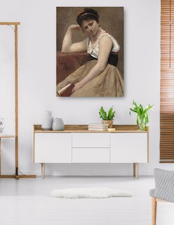 Foto 5 | Cuadro Decorativo - Lectura Interrumpida- Jean-baptiste-camille Corot - Fotografía - 46x61 - Impresión En Lienzo