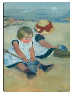 Foto 1 | Cuadro Decorativo - Niños Jugando En La Playa- Mary Cassatt - Costa - 69x92 - Impresión En Lienzo - Fine Art Tj