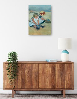 Foto 2 | Cuadro Decorativo - Niños Jugando En La Playa- Mary Cassatt - Costa - 69x92 - Impresión En Lienzo - Fine Art Tj
