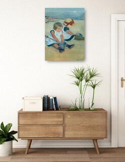 Foto 3 | Cuadro Decorativo - Niños Jugando En La Playa- Mary Cassatt - Costa - 69x92 - Impresión En Lienzo - Fine Art Tj