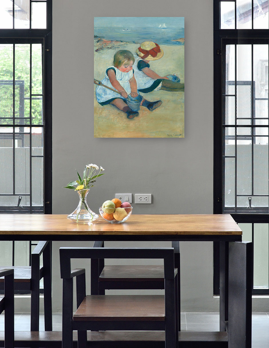 Foto 5 pulgar | Cuadro Decorativo - Niños Jugando En La Playa- Mary Cassatt - Costa - 69x92 - Impresión En Lienzo - Fine Art Tj