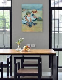 Foto 4 | Cuadro Decorativo - Niños Jugando En La Playa- Mary Cassatt - Costa - 69x92 - Impresión En Lienzo - Fine Art Tj