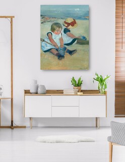 Foto 5 | Cuadro Decorativo - Niños Jugando En La Playa- Mary Cassatt - Costa - 69x92 - Impresión En Lienzo - Fine Art Tj
