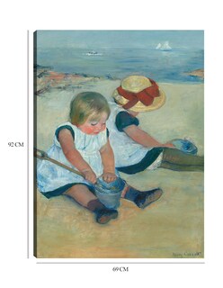 Foto 6 | Cuadro Decorativo - Niños Jugando En La Playa- Mary Cassatt - Costa - 69x92 - Impresión En Lienzo - Fine Art Tj