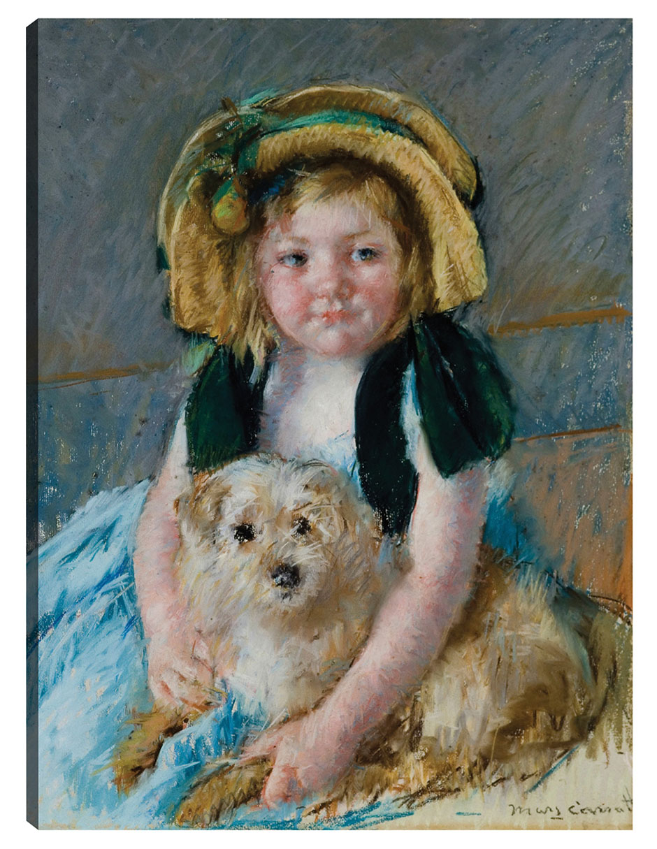 Cuadro Decorativo - Sara Con Hijo Chien (1901)- Mary Cassatt - Fotografía - 69x92 - Impresión En Lienzo - Fine Art Tj