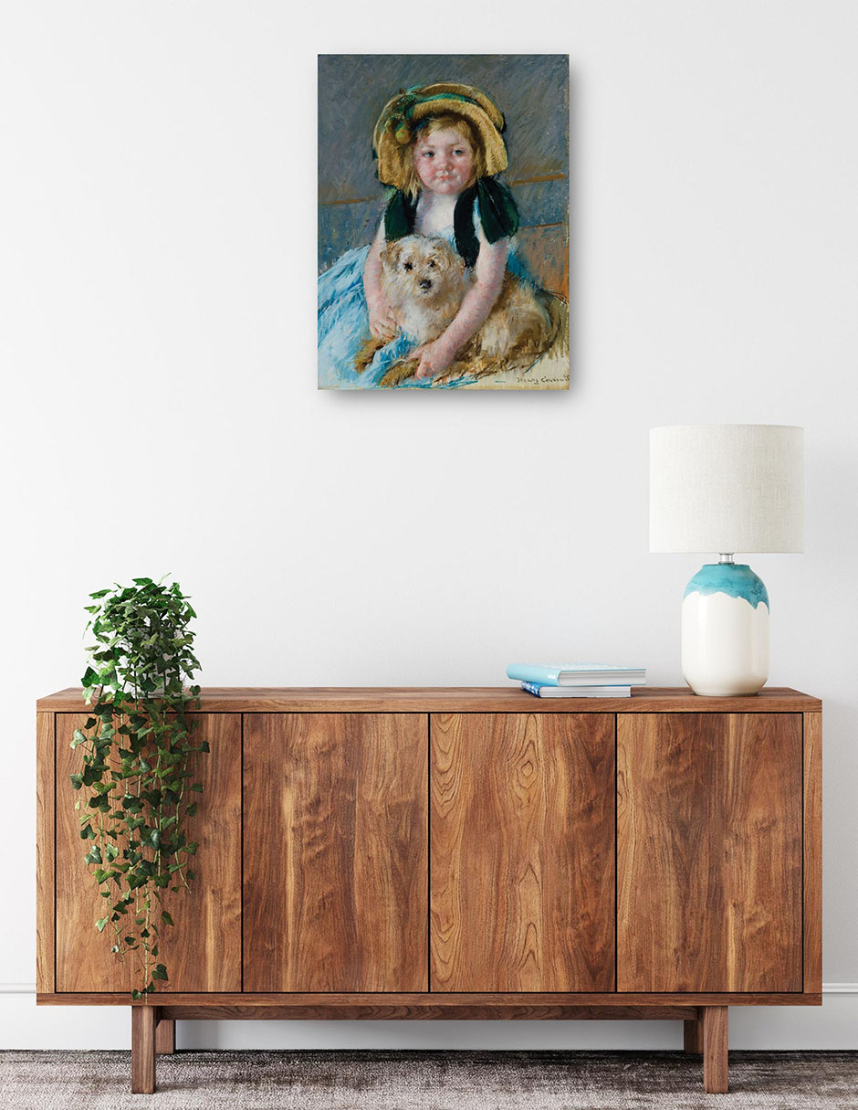 Foto 2 | Cuadro Decorativo - Sara Con Hijo Chien (1901)- Mary Cassatt - Fotografía - 69x92 - Impresión En Lienzo - Fine Art Tj