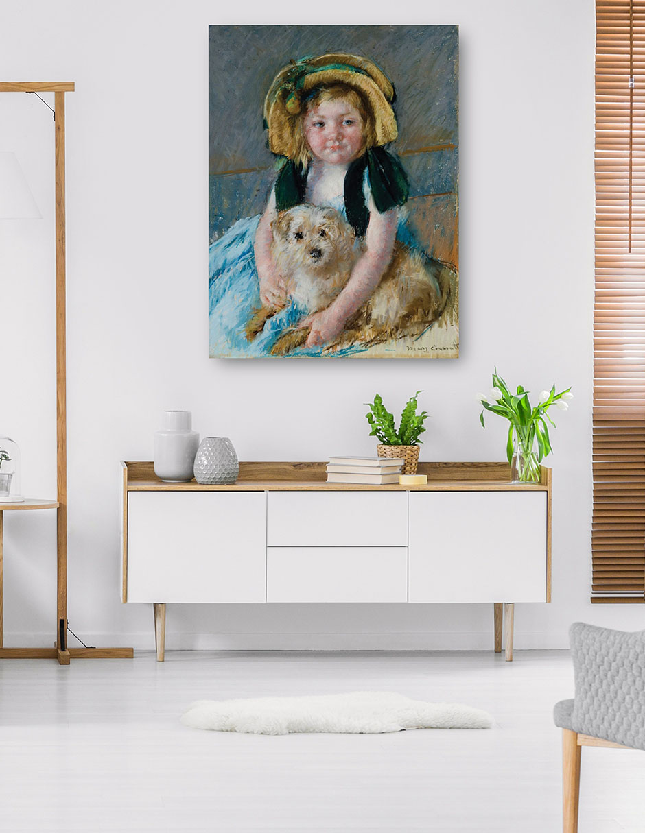 Foto 6 pulgar | Cuadro Decorativo - Sara Con Hijo Chien (1901)- Mary Cassatt - Fotografía - 69x92 - Impresión En Lienzo - Fine Art Tj