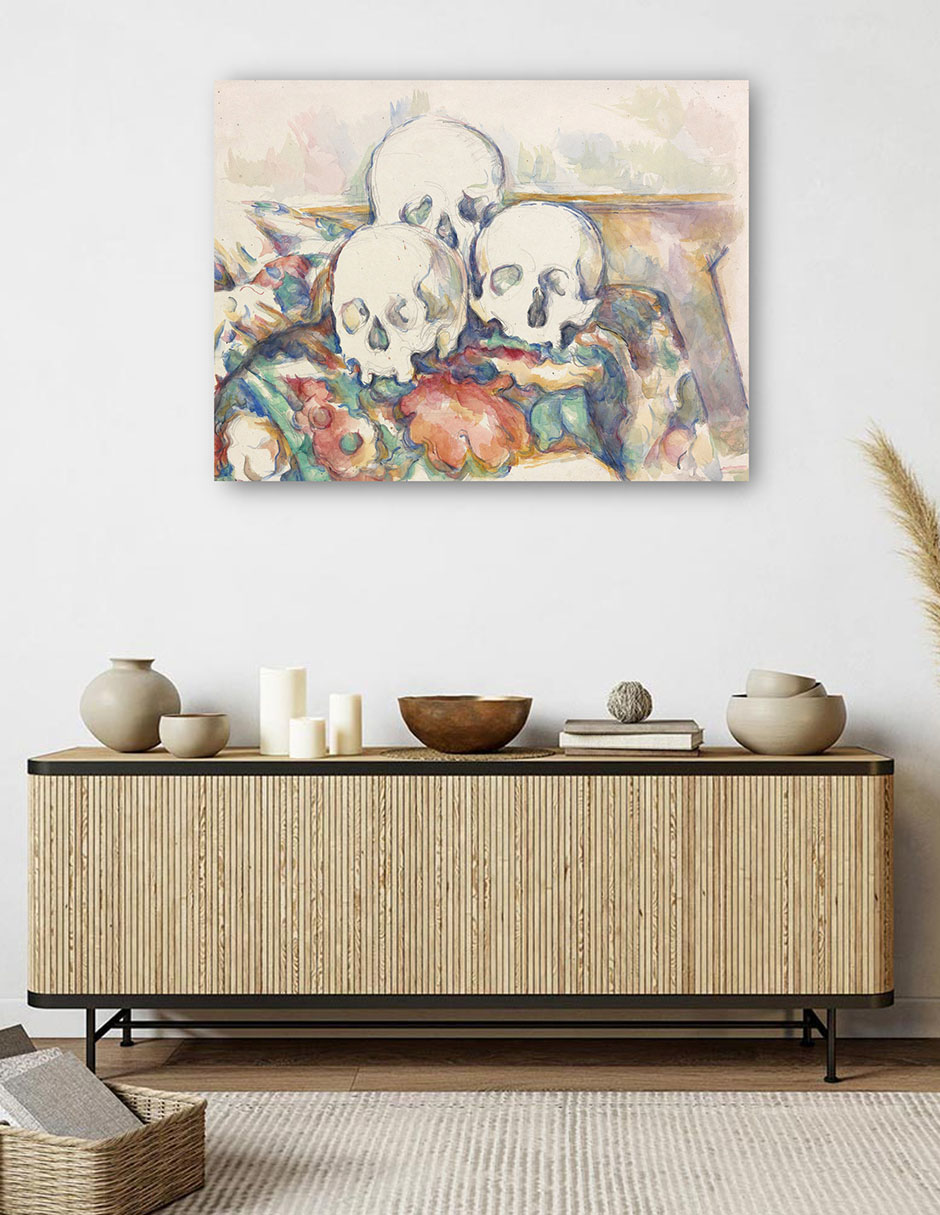 Foto 6 pulgar | Cuadro Decorativo - Las Tres Calaveras (1902-1906)- Paul Cézanne - Religión - 69x92 - Impresión En Lienzo - Fine Art T
