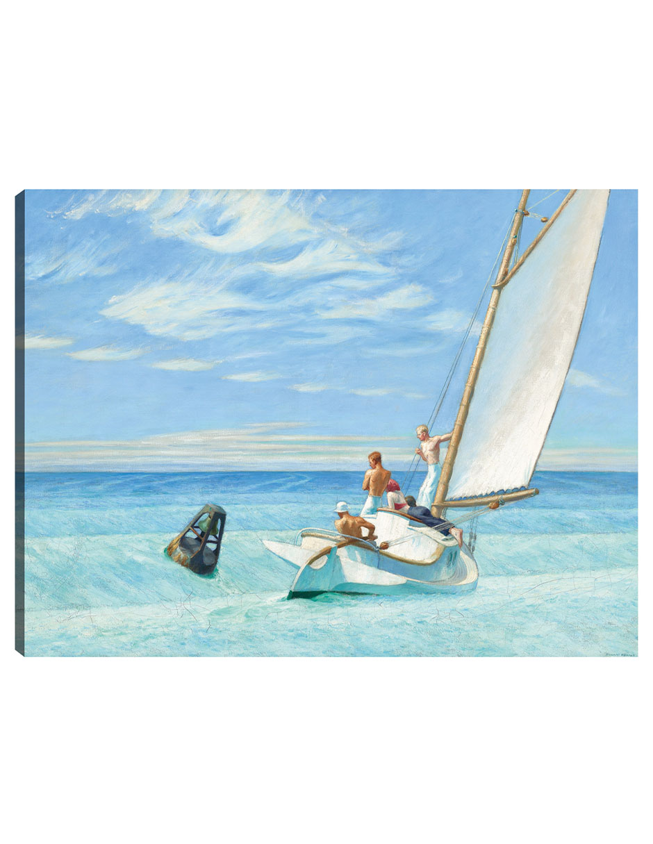 Cuadro Decorativo - Oleaje Del Suelo (1939)- Edward Hopper - Costa - 28x36 - Impresión En Lienzo - Fine Art Tj