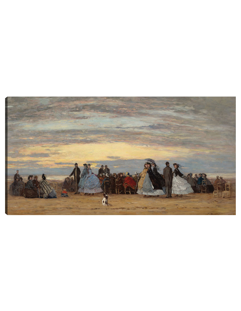 Cuadro Decorativo - La Playa De Villerville- Eugène Boudin - Fotografía - 54x102 - Impresión En Lienzo - Fine Art Tj