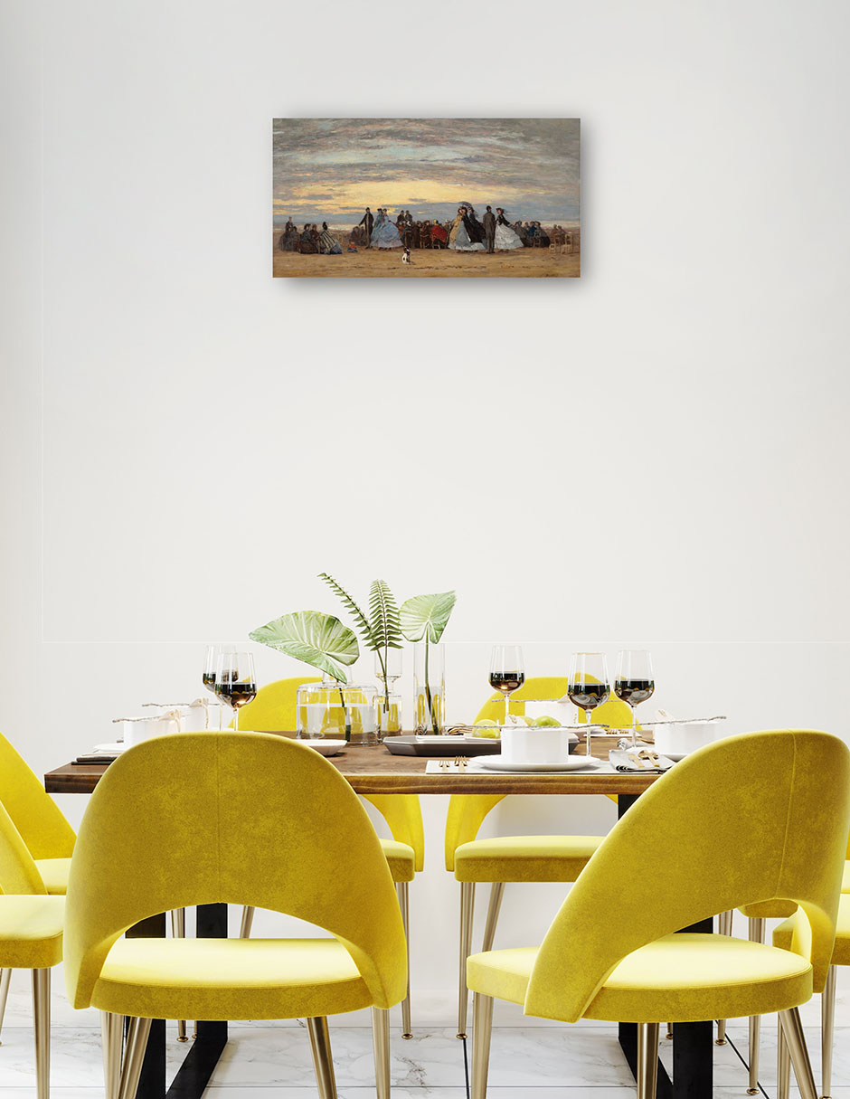 Foto 4 pulgar | Cuadro Decorativo - La Playa De Villerville- Eugène Boudin - Fotografía - 54x102 - Impresión En Lienzo - Fine Art Tj