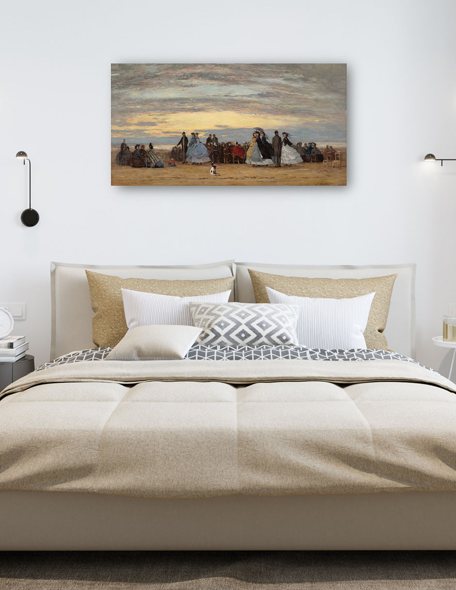 Foto 6 pulgar | Cuadro Decorativo - La Playa De Villerville- Eugène Boudin - Fotografía - 54x102 - Impresión En Lienzo - Fine Art Tj