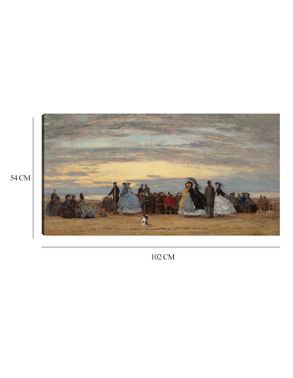 Foto 7 pulgar | Cuadro Decorativo - La Playa De Villerville- Eugène Boudin - Fotografía - 54x102 - Impresión En Lienzo - Fine Art Tj