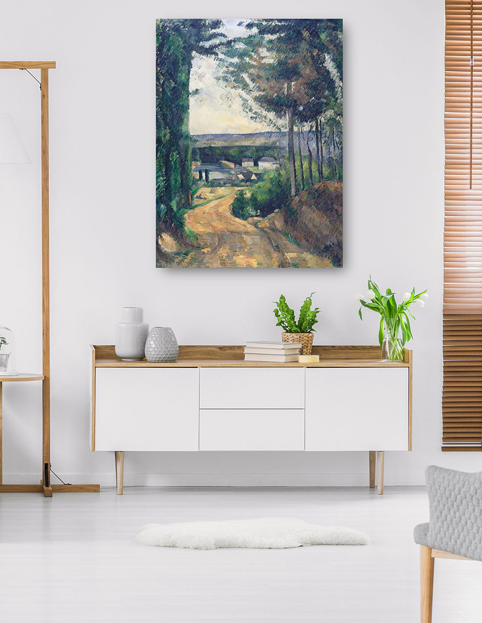 Foto 6 pulgar | Cuadro Decorativo - Camino Que Conduce Al Lago (1880)- Paul Cézanne - Paisaje - 28x36 - Impresión En Lienzo - Fine Ar