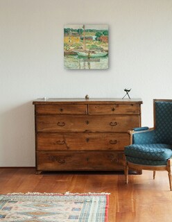 Foto 3 | Cuadro Decorativo - Balandra De Ostras, Cos Cob, 1902- Childe Hassam - Costa - 51x51 - Impresión En Lienzo - Fine Art T