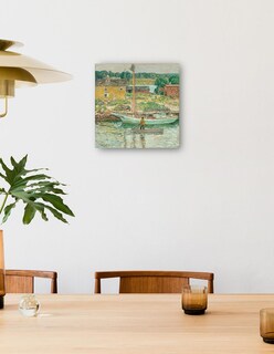 Foto 4 | Cuadro Decorativo - Balandra De Ostras, Cos Cob, 1902- Childe Hassam - Costa - 51x51 - Impresión En Lienzo - Fine Art T