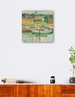 Foto 5 | Cuadro Decorativo - Balandra De Ostras, Cos Cob, 1902- Childe Hassam - Costa - 51x51 - Impresión En Lienzo - Fine Art T