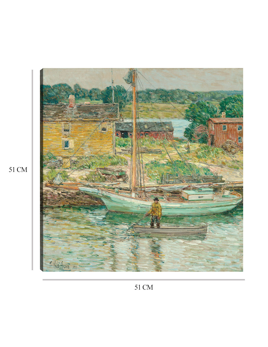 Foto 7 pulgar | Cuadro Decorativo - Balandra De Ostras, Cos Cob, 1902- Childe Hassam - Costa - 51x51 - Impresión En Lienzo - Fine Art T