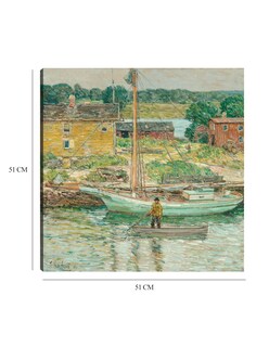 Foto 6 | Cuadro Decorativo - Balandra De Ostras, Cos Cob, 1902- Childe Hassam - Costa - 51x51 - Impresión En Lienzo - Fine Art T