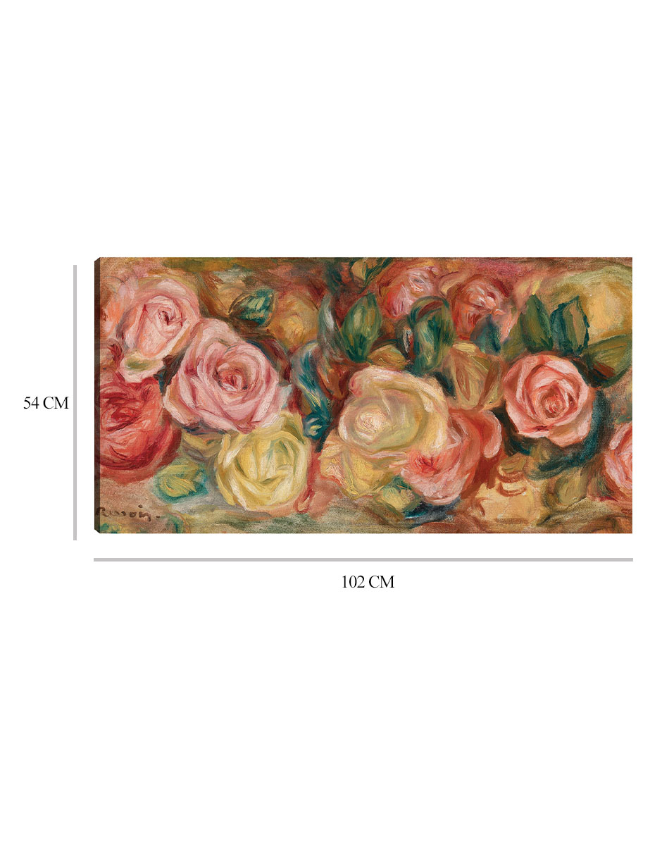 Foto 7 pulgar | Cuadro Decorativo - Rosas (rosas) (c. 1912)- Pierre-auguste Renoir  - Floral - 54x102 - Impresión En Lienzo - Fine Ar