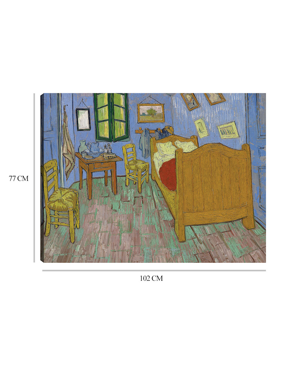 Foto 7 pulgar | Cuadro Decorativo - El Dormitorio (1889)- Vincent Van Gogh - Abstracto - 77x102 - Impresión En Lienzo - Fine Art Tj