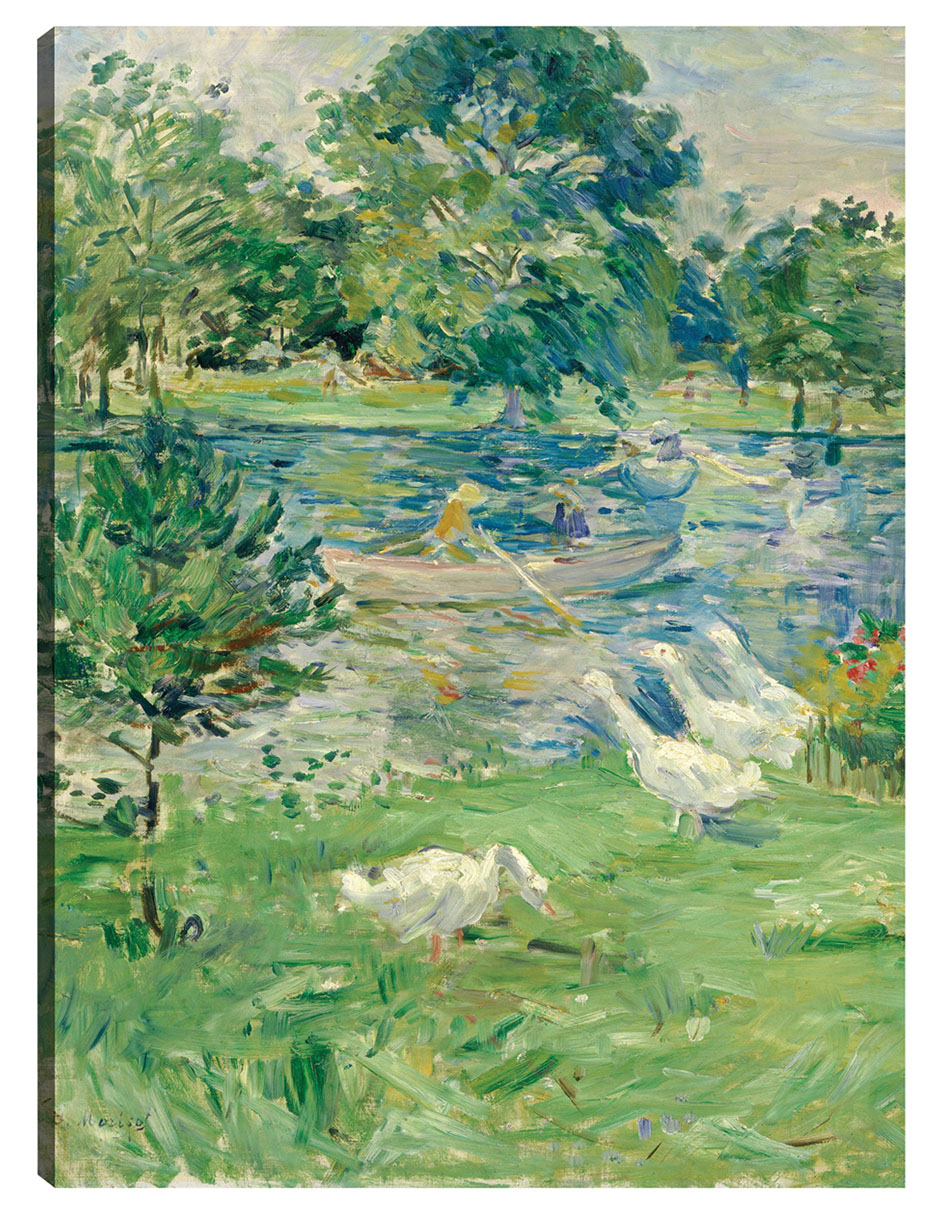 Cuadro Decorativo - Chica En Un Barco Con Gansos- Berthe Morisot - Paisaje - 69x92 - Impresión En Lienzo - Fine Art Tj