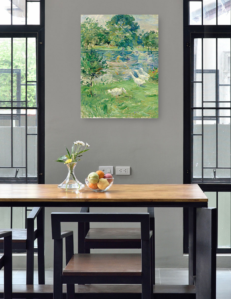 Foto 5 pulgar | Cuadro Decorativo - Chica En Un Barco Con Gansos- Berthe Morisot - Paisaje - 69x92 - Impresión En Lienzo - Fine Art Tj