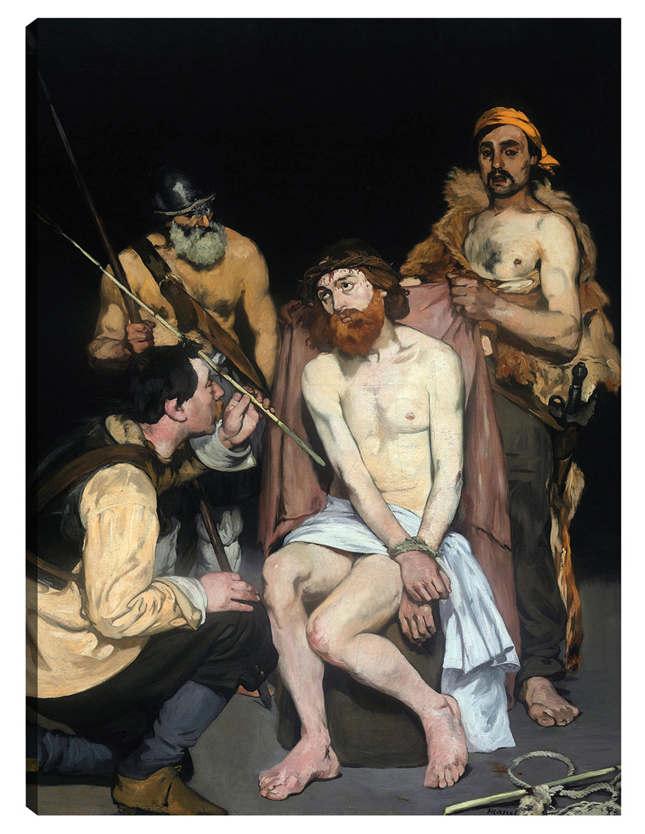 Cuadro Decorativo - Jesús Burlado Por Los Soldados (1865)- Edouard Manet - Religión - 69x92 - Impresión En Lie