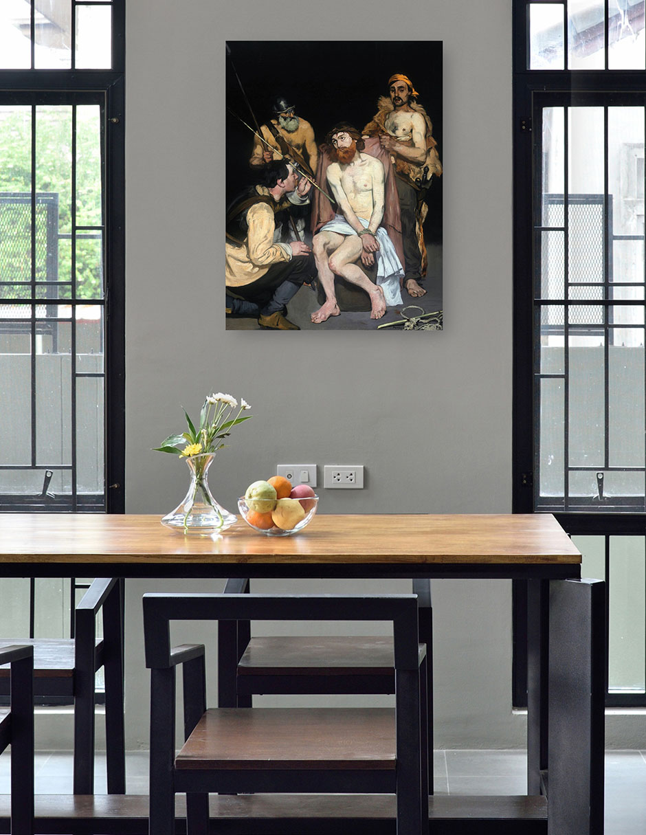 Foto 5 pulgar | Cuadro Decorativo - Jesús Burlado Por Los Soldados (1865)- Edouard Manet - Religión - 69x92 - Impresión En Lie