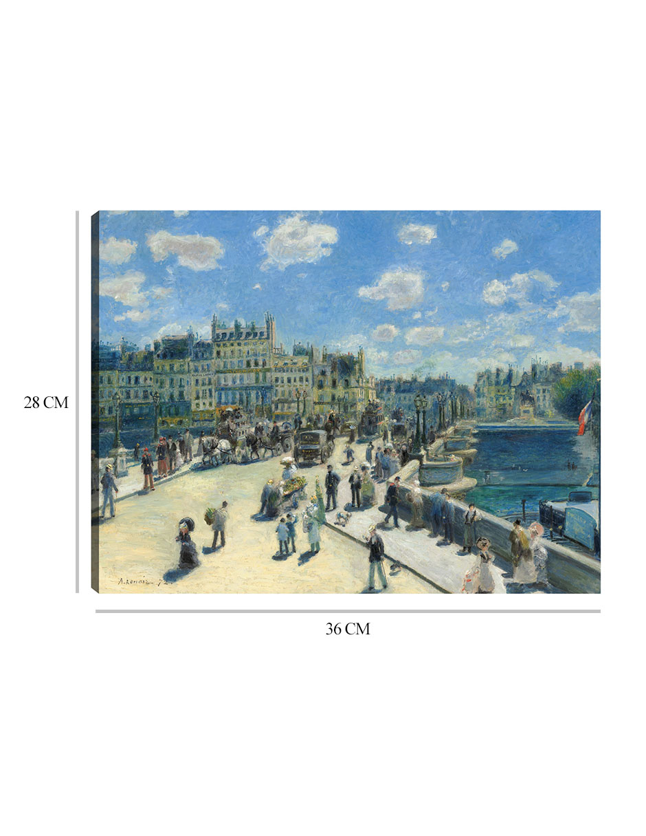 Foto 7 pulgar | Cuadro Decorativo - Puente Nuevo París- Pierre-auguste Renoir - Religión - 28x36 - Impresión En Lienzo - Fine Art Tj