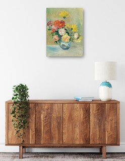 Foto 2 | Cuadro Decorativo - Jarrón De Rosas Y Dalias- Pierre-auguste Renoir - Floral - 46x61 - Impresión En Lienzo - Fine A