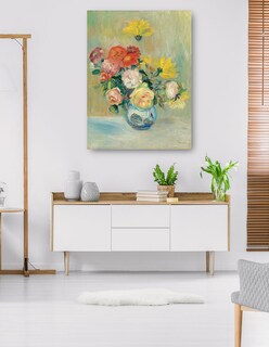 Foto 5 | Cuadro Decorativo - Jarrón De Rosas Y Dalias- Pierre-auguste Renoir - Floral - 46x61 - Impresión En Lienzo - Fine A