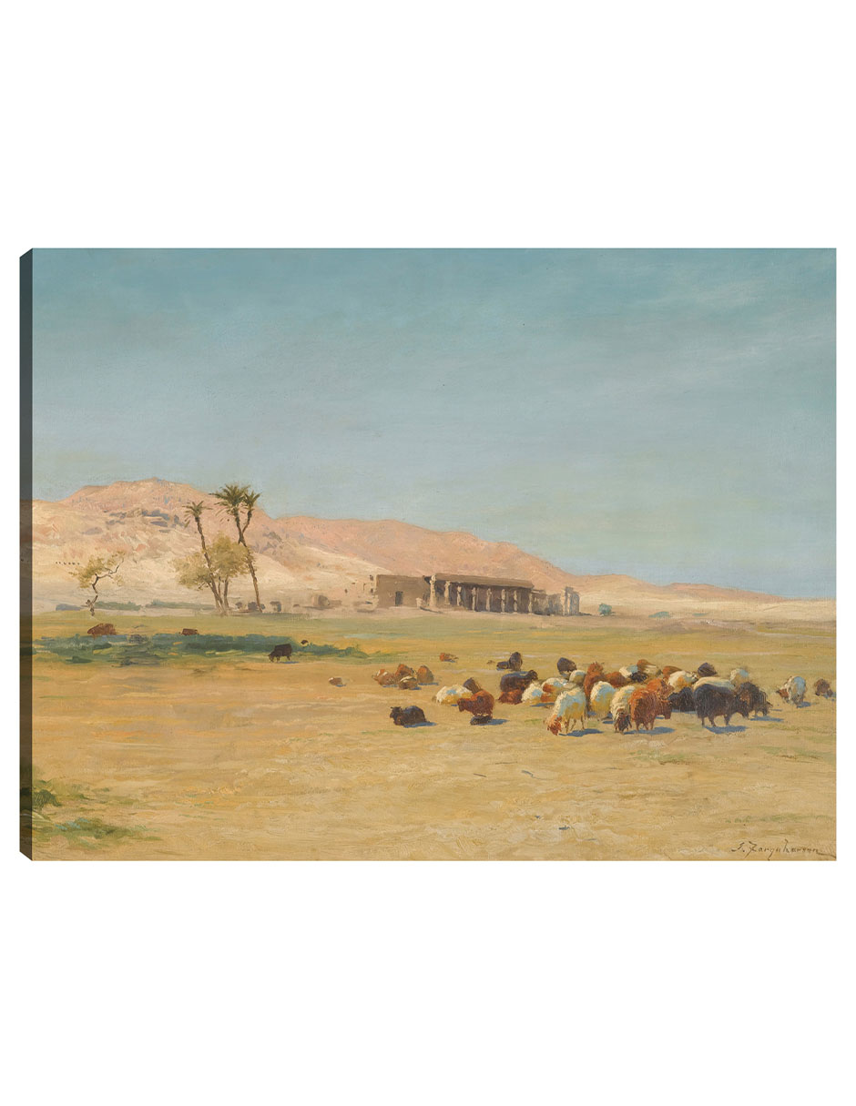 Cuadro Decorativo - Paisaje Egipcio- Joseph Farquharson - Religión - 107x143 - Impresión En Lienzo - Fine Art Tj