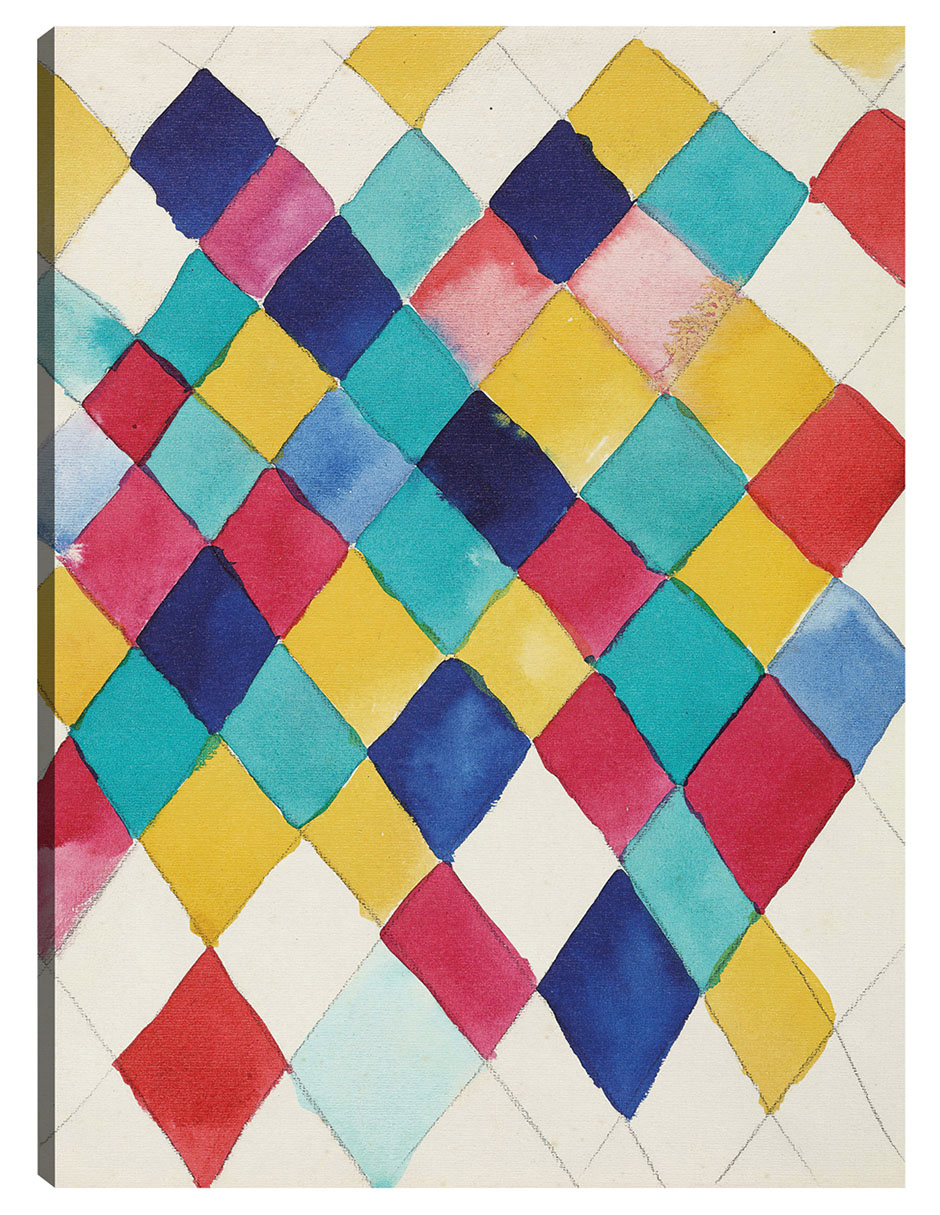 Foto 2 pulgar | Cuadro Decorativo - Farbstudie Mit Rauten (1913)- Wassily Kandinsky - Abstracto - 46x61 - Impresión En Lienzo - Fine