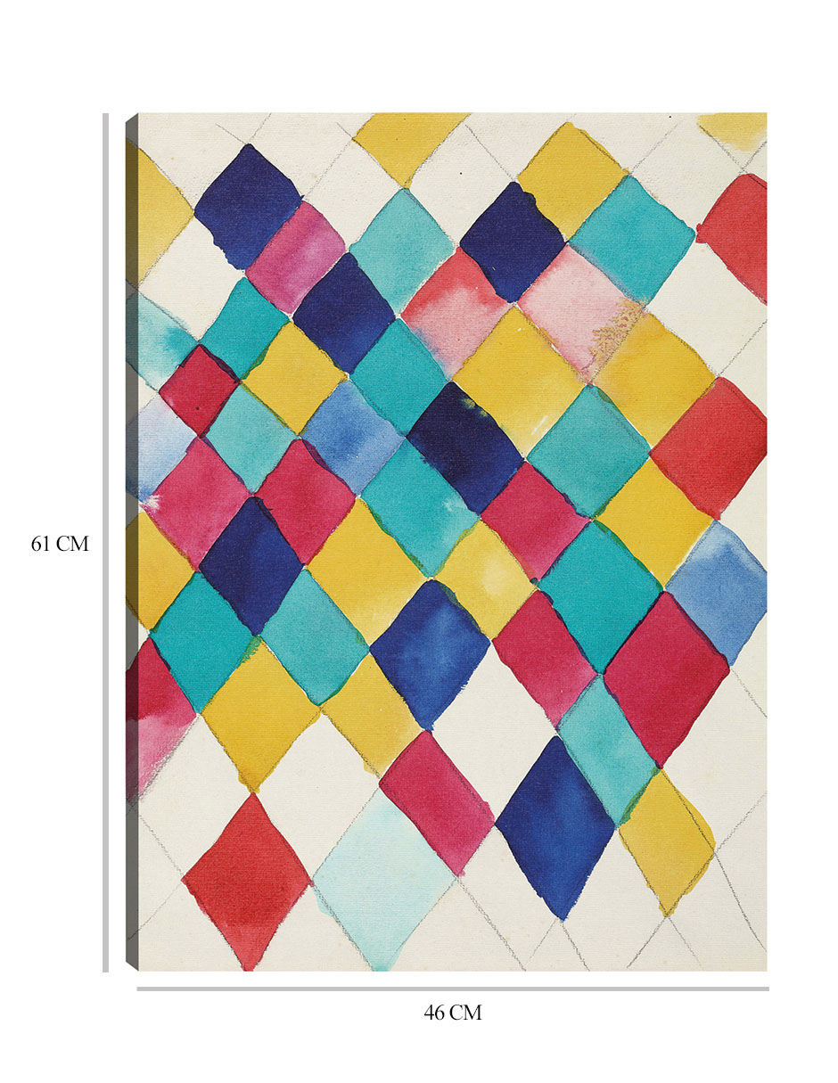 Foto 7 pulgar | Cuadro Decorativo - Farbstudie Mit Rauten (1913)- Wassily Kandinsky - Abstracto - 46x61 - Impresión En Lienzo - Fine