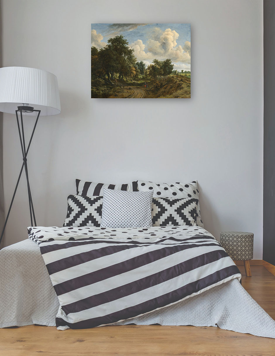 Foto 4 pulgar | Cuadro Decorativo - Un Paisaje Boscoso- Meindert Hobbema - Paisaje - 28x36 - Impresión En Lienzo - Fine Art Tj