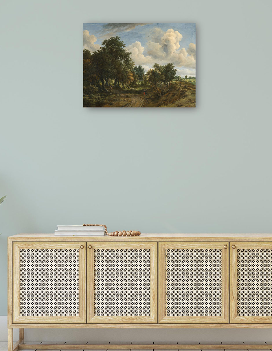 Foto 4 | Cuadro Decorativo - Un Paisaje Boscoso- Meindert Hobbema - Paisaje - 28x36 - Impresión En Lienzo - Fine Art Tj