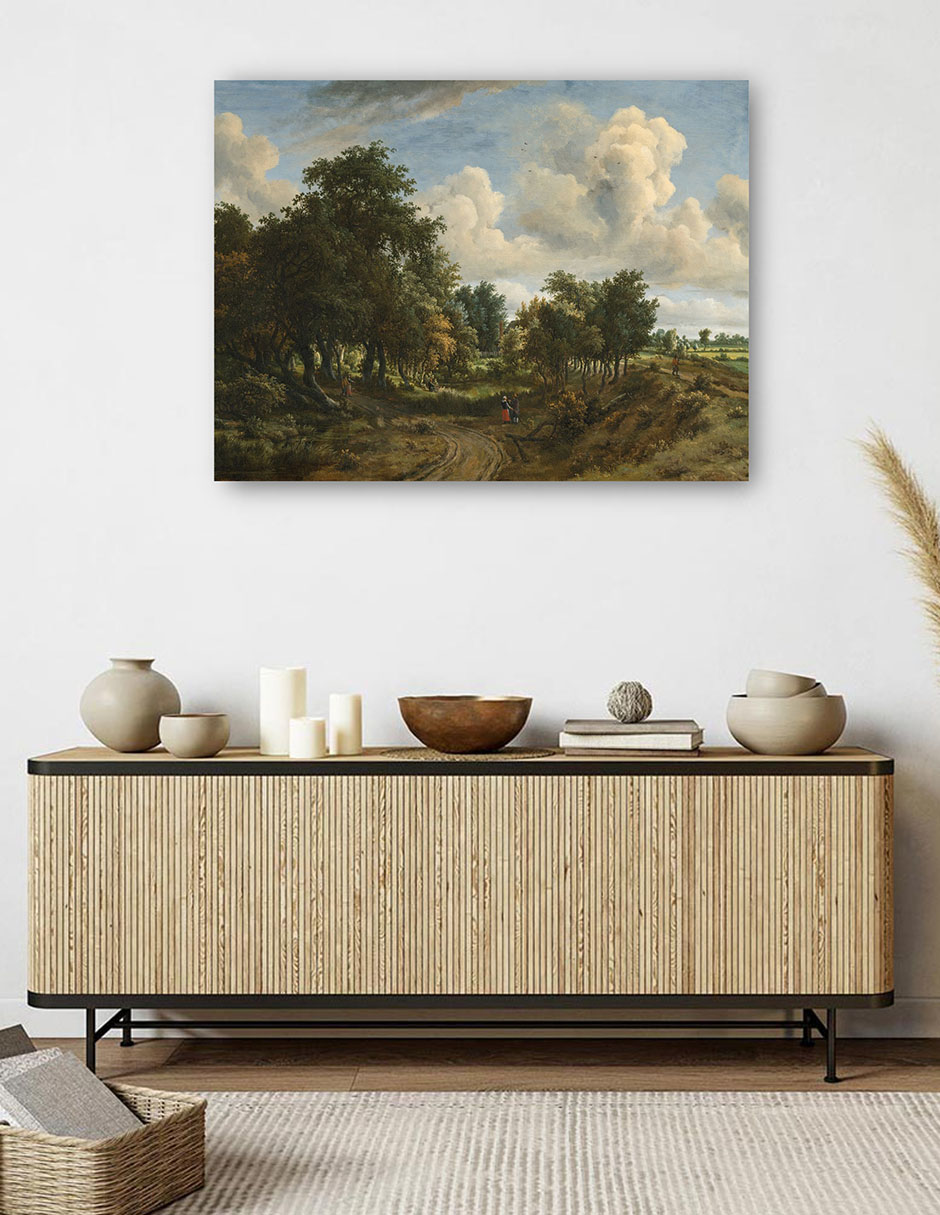 Foto 5 | Cuadro Decorativo - Un Paisaje Boscoso- Meindert Hobbema - Paisaje - 28x36 - Impresión En Lienzo - Fine Art Tj
