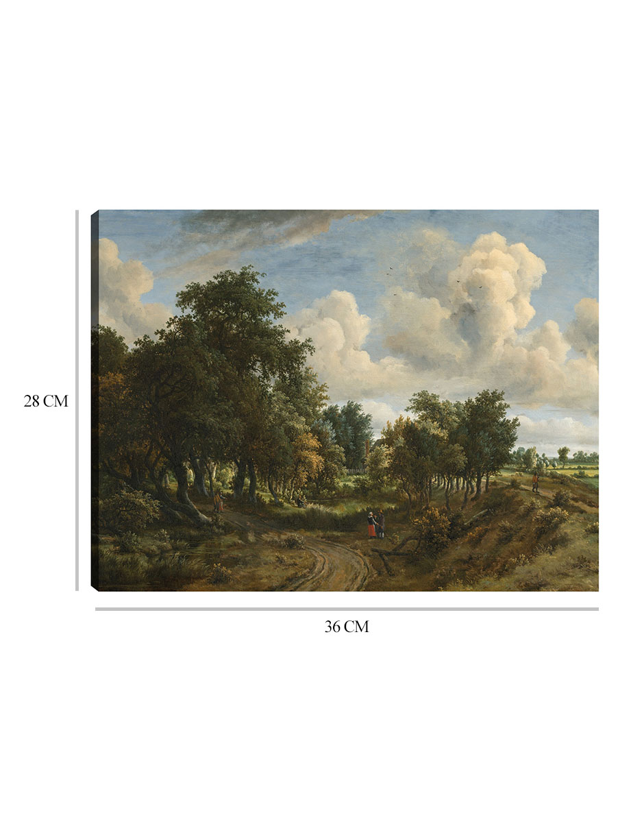Foto 6 | Cuadro Decorativo - Un Paisaje Boscoso- Meindert Hobbema - Paisaje - 28x36 - Impresión En Lienzo - Fine Art Tj