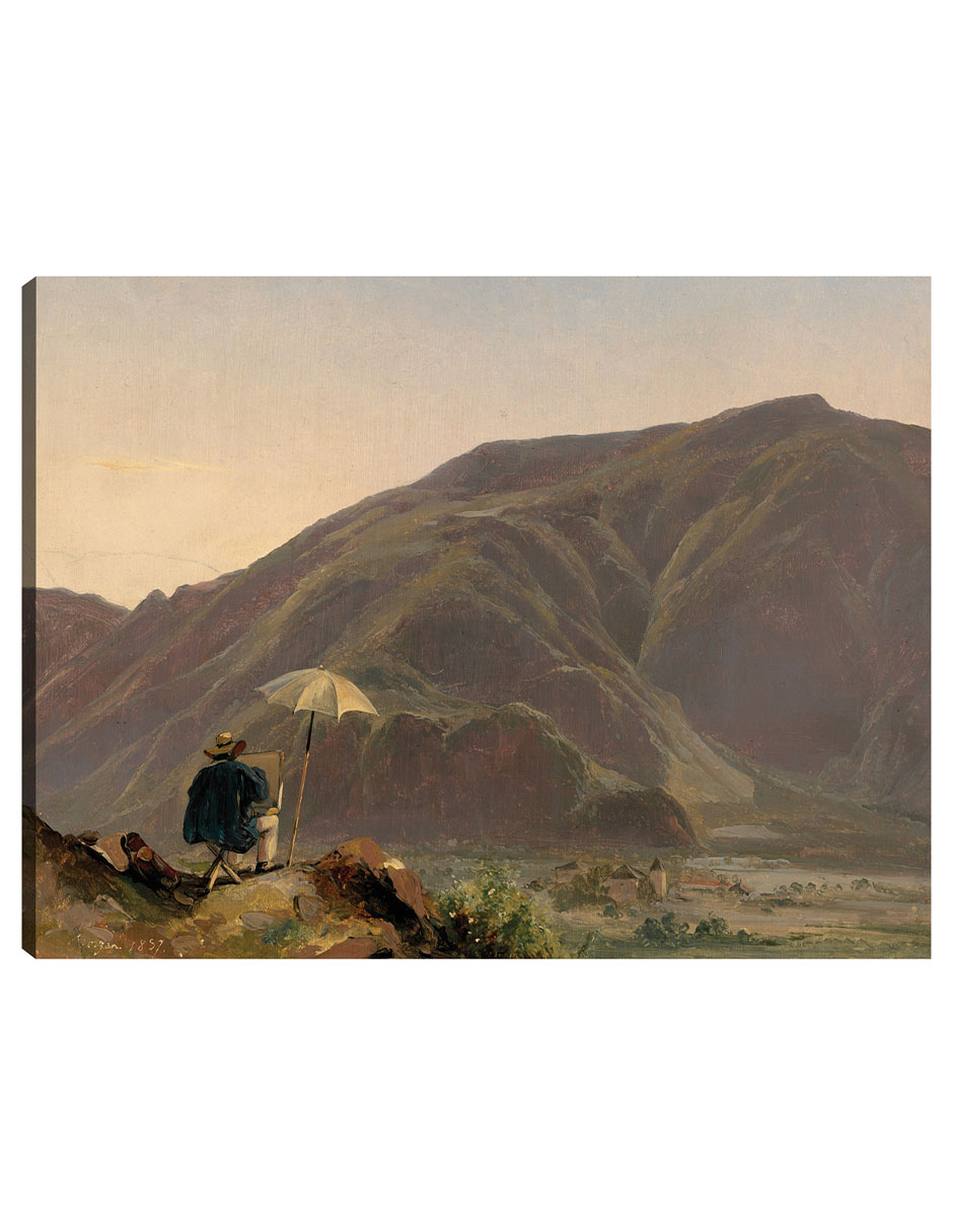 Foto 2 pulgar | Cuadro Decorativo - Vista De Bolzano Con Un Pintor- Jules Coignet - Paisaje - 69x92 - Impresión En Lienzo - Fine Art Tj