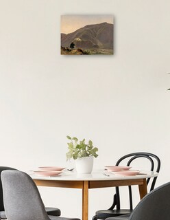 Foto 2 | Cuadro Decorativo - Vista De Bolzano Con Un Pintor- Jules Coignet - Paisaje - 69x92 - Impresión En Lienzo - Fine Art Tj