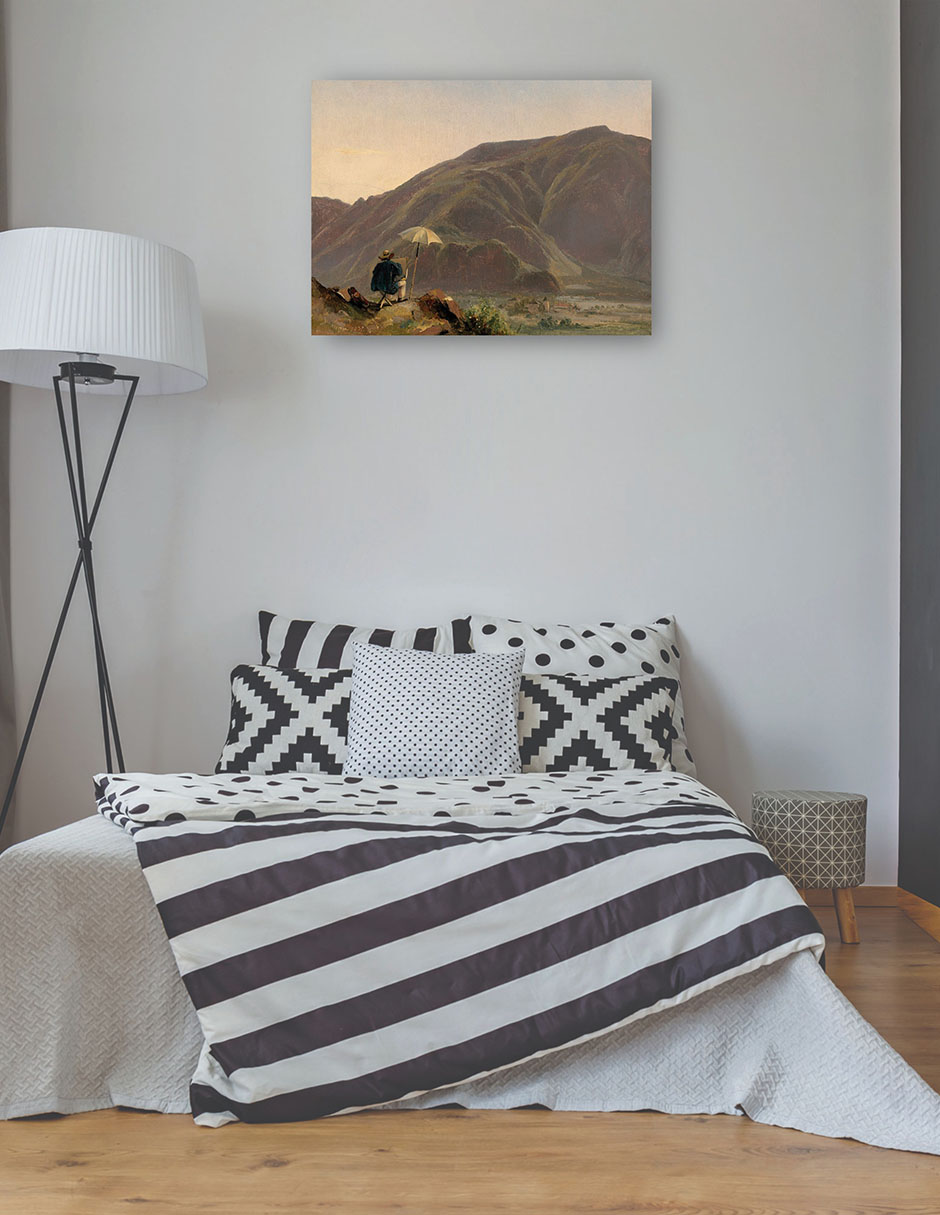 Foto 4 pulgar | Cuadro Decorativo - Vista De Bolzano Con Un Pintor- Jules Coignet - Paisaje - 69x92 - Impresión En Lienzo - Fine Art Tj